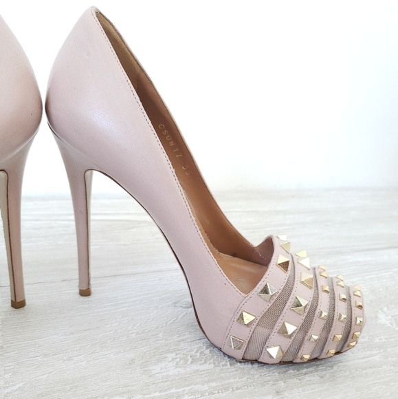 Valentino Rockstud Mesh Peep Toe Platform Pumps - Picture 5 of 8